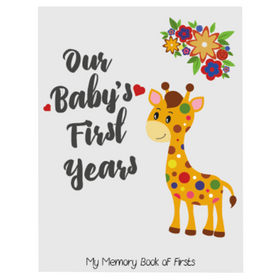Novarena First 5 Years Baby Memory Book Journal - 95 Pages Scrapbook with 48 Pack Monthly Milestones Stickers & Clean-Touch Baby Safe Ink Pad Hand Footprint
